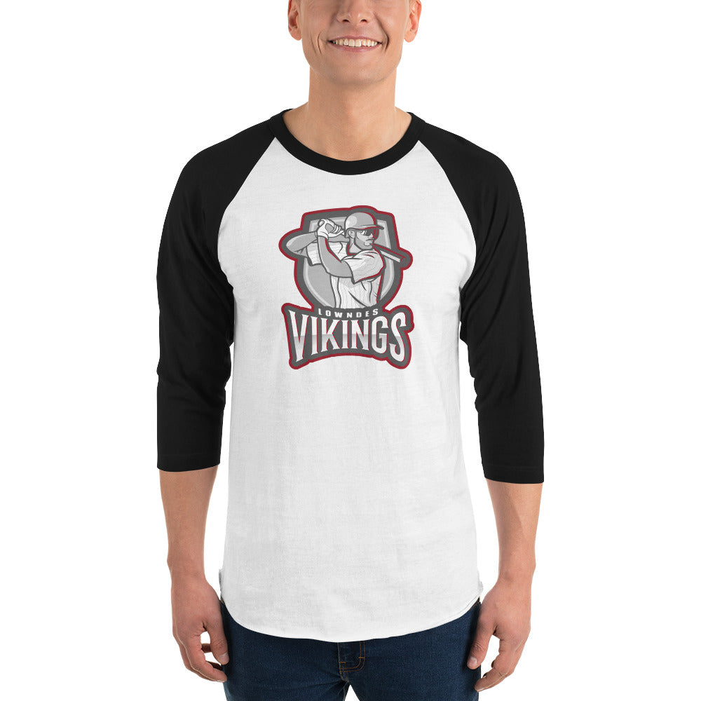 Lowndes Vikings Baseball 3/4 Sleeve Shirt